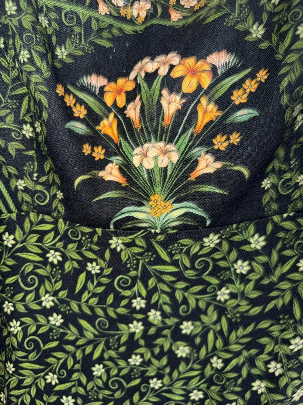FARM Rio Black and Green Floral Maxi Dress - Picture 7 of 7